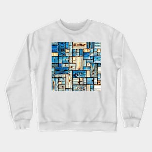 Escape (blue burned wood art) Crewneck Sweatshirt